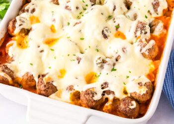 Easy Dump And Bake Meatball Casserole