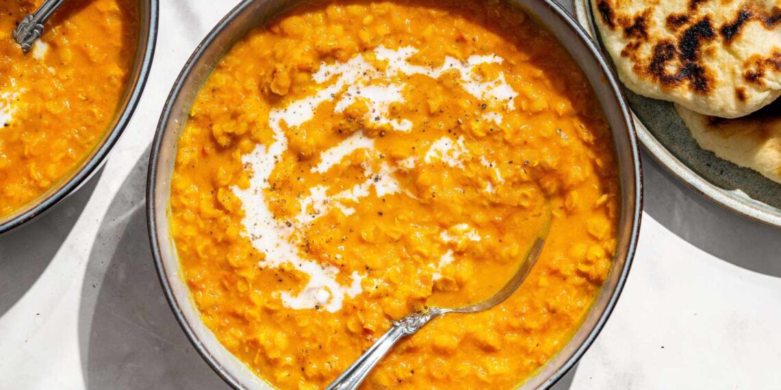 Red Lentil Coconut Soup Recipe (20 Minutes)