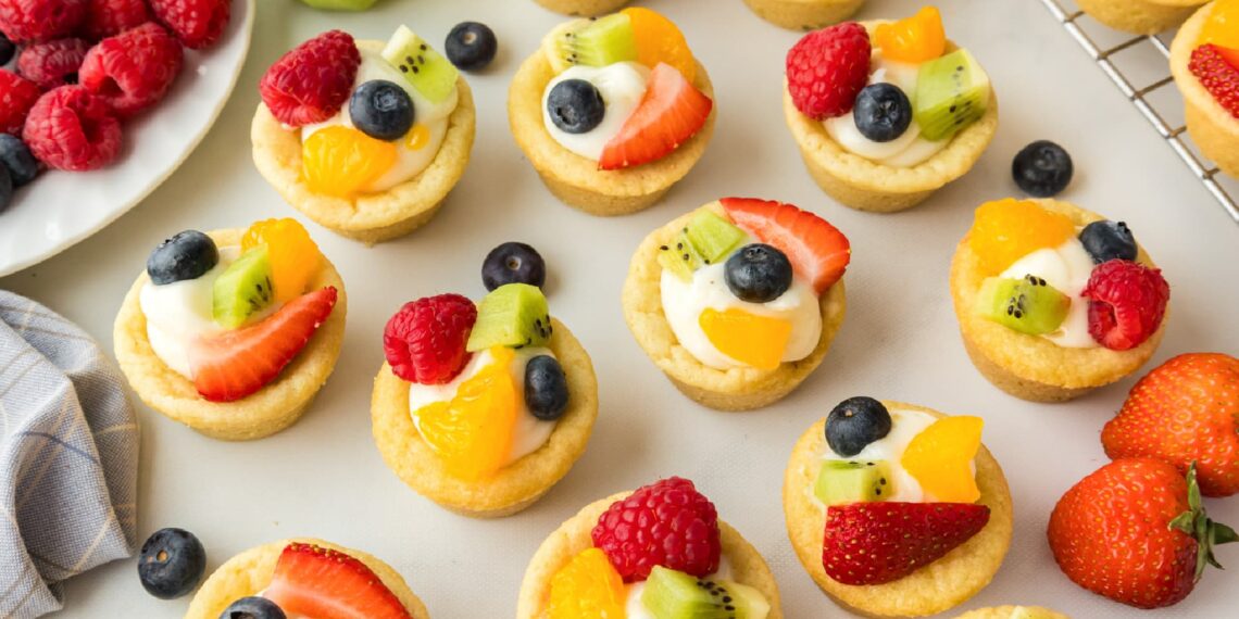 Cheesecake Sugar Cookie Cups (Fruit Pizza!)