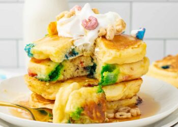 Lucky Charms Pancakes – On My Kids Plate