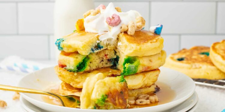 Lucky Charms Pancakes – On My Kids Plate
