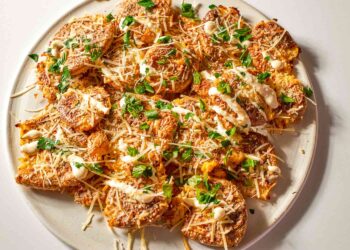 Crispy Caesar Smashed Potatoes Recipe (3 Ingredients)