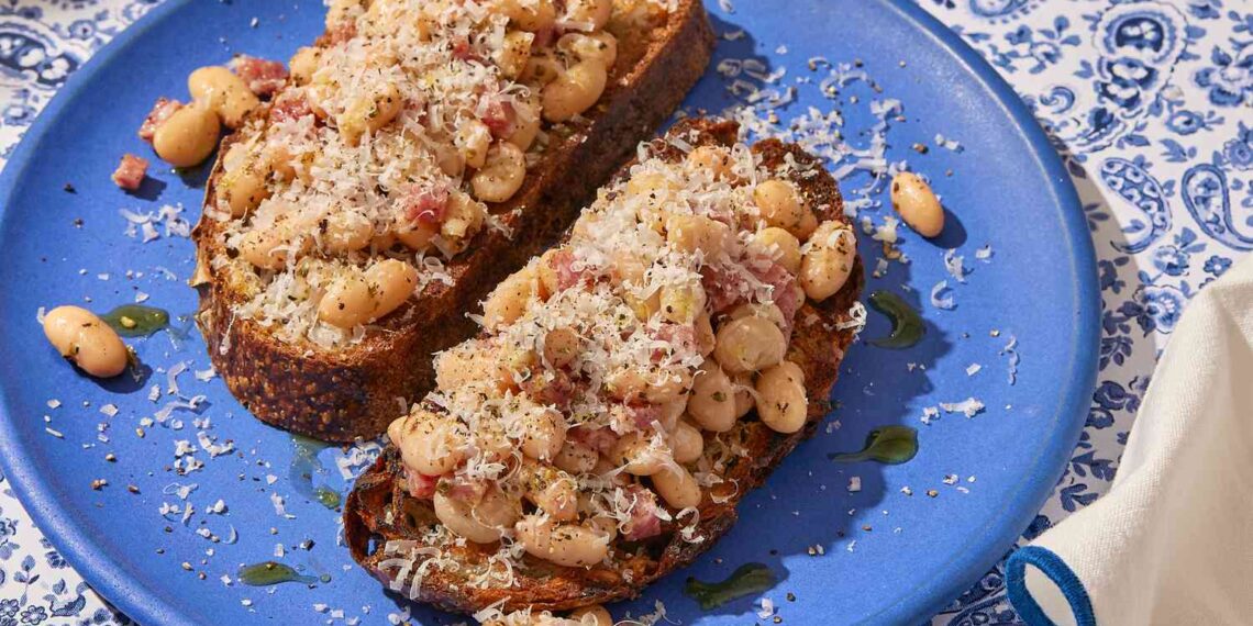 White Bean and Salami Toasts Recipe (5 Minutes)