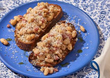 White Bean and Salami Toasts Recipe (5 Minutes)