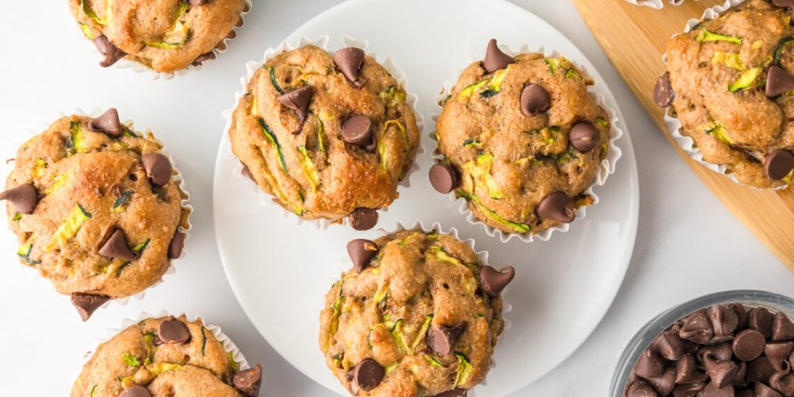 One Bowl Zucchini Chocolate Chip Muffins