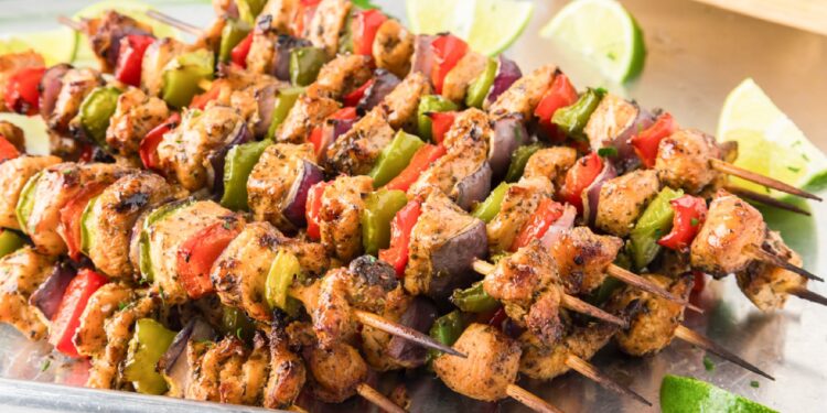 Grilled Chicken Kabobs (With Fajita Marinade)