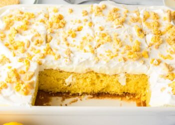 Lemon Pudding Poke Cake – On My Kids Plate